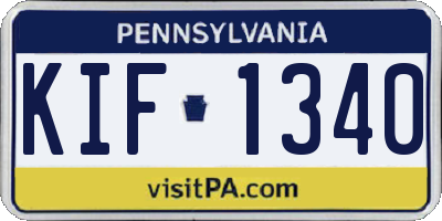 PA license plate KIF1340