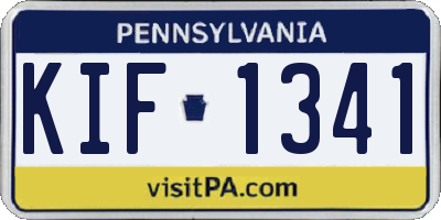 PA license plate KIF1341