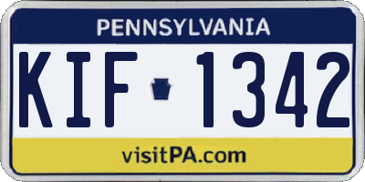 PA license plate KIF1342