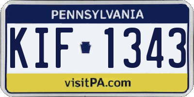 PA license plate KIF1343