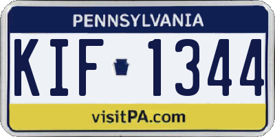 PA license plate KIF1344