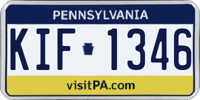 PA license plate KIF1346