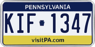 PA license plate KIF1347