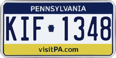 PA license plate KIF1348