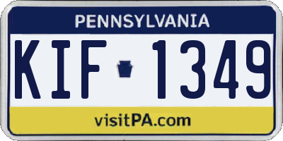 PA license plate KIF1349