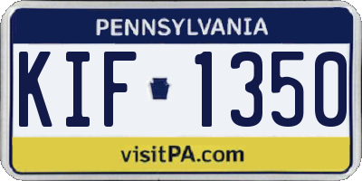 PA license plate KIF1350