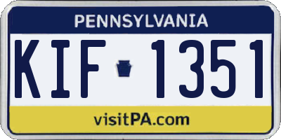PA license plate KIF1351