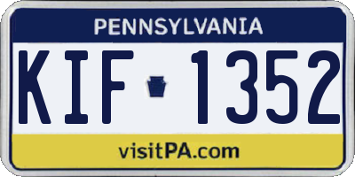 PA license plate KIF1352