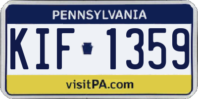 PA license plate KIF1359