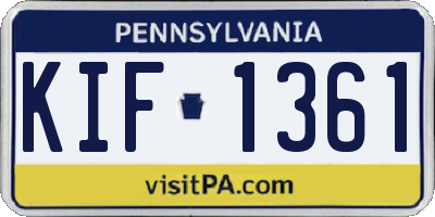 PA license plate KIF1361