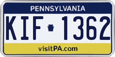 PA license plate KIF1362