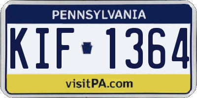 PA license plate KIF1364