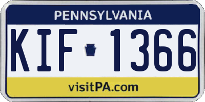 PA license plate KIF1366