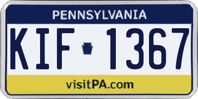 PA license plate KIF1367