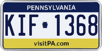 PA license plate KIF1368