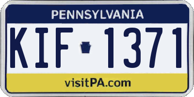 PA license plate KIF1371