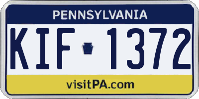 PA license plate KIF1372