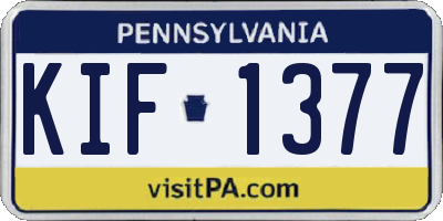 PA license plate KIF1377