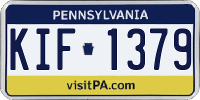 PA license plate KIF1379