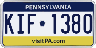 PA license plate KIF1380