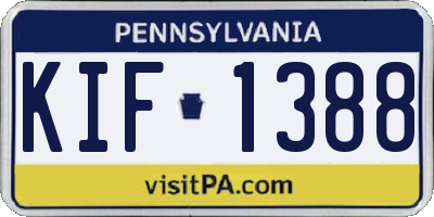 PA license plate KIF1388