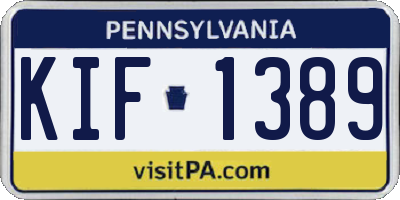 PA license plate KIF1389