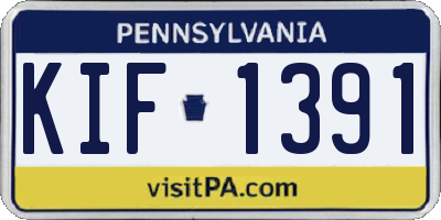 PA license plate KIF1391