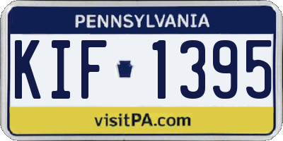 PA license plate KIF1395