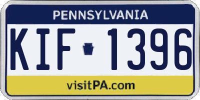 PA license plate KIF1396