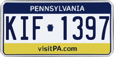 PA license plate KIF1397