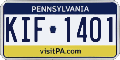PA license plate KIF1401