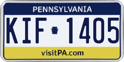 PA license plate KIF1405