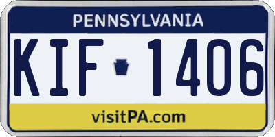 PA license plate KIF1406