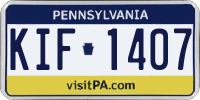 PA license plate KIF1407