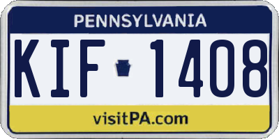 PA license plate KIF1408