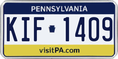 PA license plate KIF1409