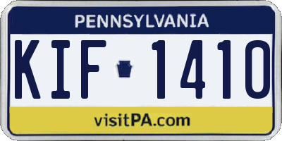 PA license plate KIF1410