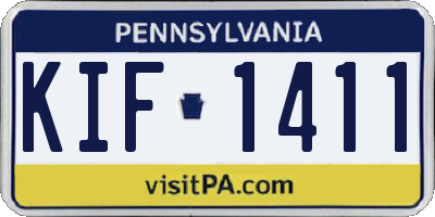 PA license plate KIF1411