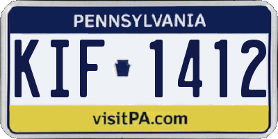 PA license plate KIF1412