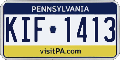 PA license plate KIF1413