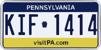 PA license plate KIF1414