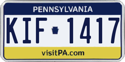 PA license plate KIF1417