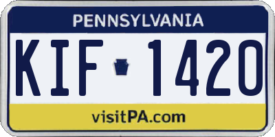 PA license plate KIF1420