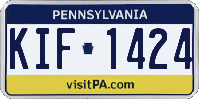 PA license plate KIF1424