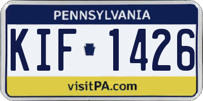 PA license plate KIF1426
