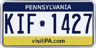 PA license plate KIF1427