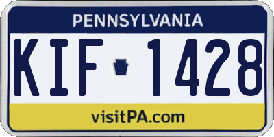 PA license plate KIF1428