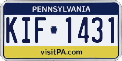 PA license plate KIF1431