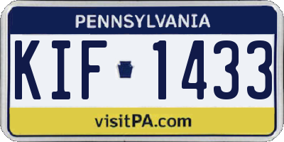 PA license plate KIF1433