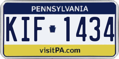PA license plate KIF1434
